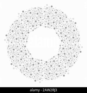vector abstract molecule background. circle structure of connected molecules, medical or chemistry science illustration. molecular technology pattern. Stock Vector