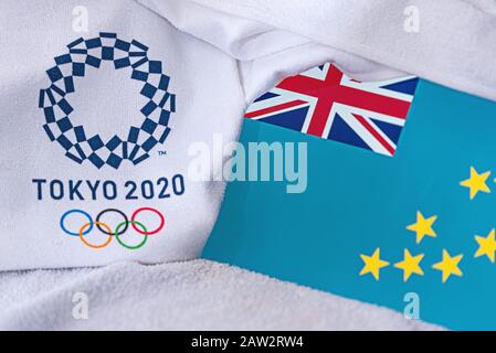 TOKYO, JAPAN, FEBRUARY. 8. 2020: Tuvalu at summer olympic game in Tokyo