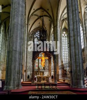 HEILIGENKREUZ, VIENNA, AUSTRIA - AUG 9 , 2019: interior of the church of the Cistercian monastery Heiligenkreuz (holy cross) abbey Stock Photo