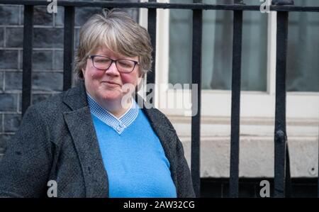 London, UK. 6th Feb, 2020. Thérèse Coffey MP PC Work and Pensions Secretary leaves a Cabinet meeting at 10 Downing Street, London Credit: Ian Davidson/Alamy Live News Stock Photo