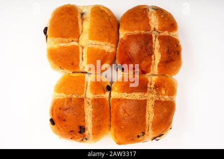 Traditional hot cross buns Stock Photo