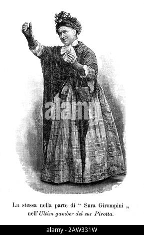 1890 , Milano ,  ITALY : The italian theatre actress GIUSEPPINA GIOVANELLI ( dead the 14 april 1890 in Florence for aneurysm ), celebrated Milanese di Stock Photo