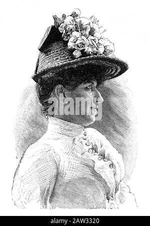 1890 , Milano ,  ITALY : The italian theatre actress GIUSEPPINA GIOVANELLI ( dead the 14 april 1890 in Florence for aneurysm ), celebrated Milanese di Stock Photo