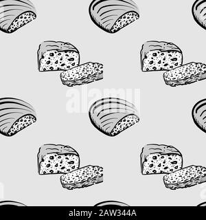Colored drawing of Barmbrack bread. Vector illustration of Yeast bread ...