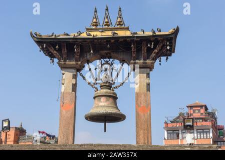 Bell tower of Durban square at Patan near Kathmandu in Nepal Stock Photo