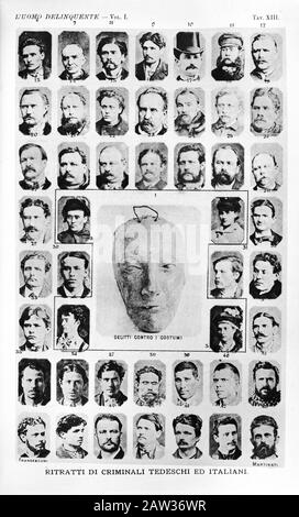 1889 ca, ITALY : The celebrated italian psychiatrist and criminologist Cesare LOMBROSO ( Verona 1835 - Torino 1909 ) , founder of Criminal Antropology Stock Photo