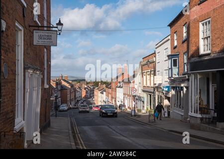 Shops and restaurants in Corve Street, Ludlow, Shropshire, UK Stock Photo