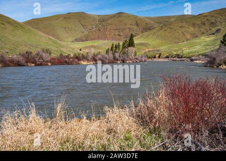 Yakima River Canyon, Columbia Plateau, near Yakima, Washington, USA Stock Photo