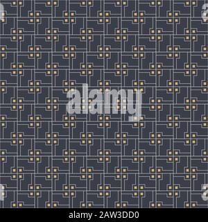Abstract seamless color pattern. Repeating geometric square tiles with filled rectangles at the corners. Modern stylish texture. Linear style. Vector Stock Vector