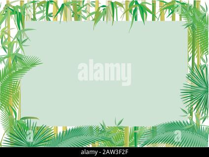 Exotic plants, tropical, jungle banner, background illustration Stock Vector