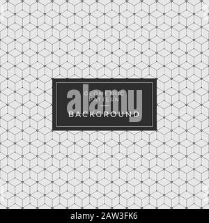 Abstract geometric pattern with crossing thin straight lines cube 3d. Stylish texture in gray color. Seamless linear pattern. Stock Photo