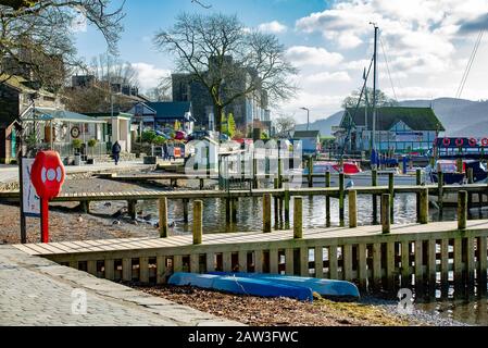 Lake District, Cumbria, UK. 6th Feb 2020. Unusually quiet at Ambleside in the Lake District, Cumbria. A site usually popular with Chinese visitors. Credit: John Eveson/Alamy Live News Stock Photo