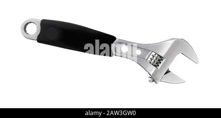 Adjustable wrench Isolated on white background. Adjustable spanner. Stock Photo