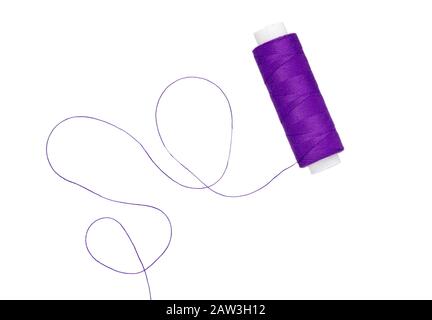 Sewing thread spool of colors isolated on white. Craft tread. Stock Photo