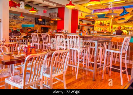 Kingston, Ontario, Canada, August 2014 - Inside a popular bar and restaurant in the city of Kingston Stock Photo