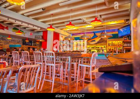 Kingston, Ontario, Canada, August 2014 - Inside a popular bar and restaurant in the city of Kingston Stock Photo