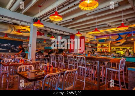 Kingston, Ontario, Canada, August 2014 - Inside a popular bar and restaurant in the city of Kingston Stock Photo