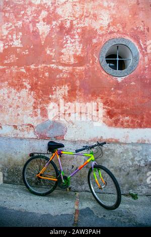 Procida (Italy) - Colored walls of houses in Procida, a little island in Campania, southern Italy Stock Photo