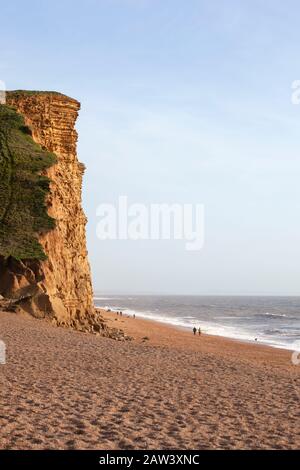 The dramatic cliffs at West Bay on the Dorset coast Stock Photo