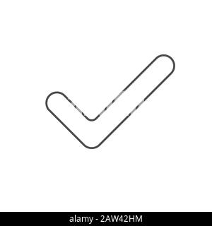 checkmark and or confirm and icon button flat for apps and websites symbol, icon checkmark choice eps 10 Stock Vector