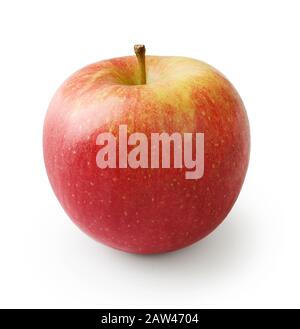 Yellow red apple isolated on white background. Fresh beutiful apple. Stock Photo