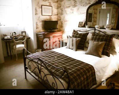 Scottish Hotel traditional style bedroom interior Stock Photo