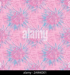 pink tie dye inspired abstract seamless vector pattern Stock Vector