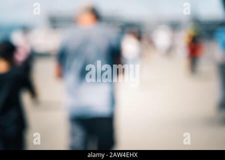 Blur image of Wellington City waterfront view in the capital of New Zealand Stock Photo