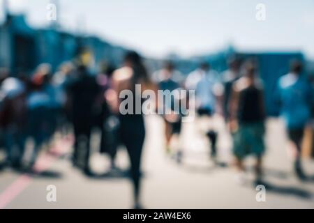 Blur image of Wellington City waterfront view in the capital of New Zealand Stock Photo