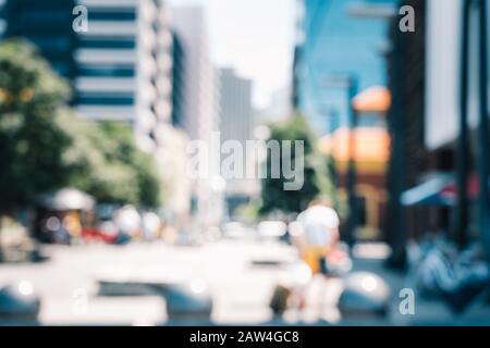 Blur image of Wellington City waterfront view in the capital of New Zealand Stock Photo