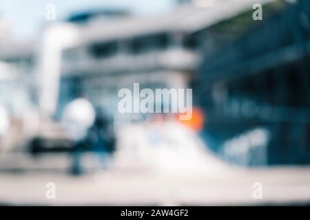 Blur image of Wellington City waterfront view in the capital of New Zealand Stock Photo