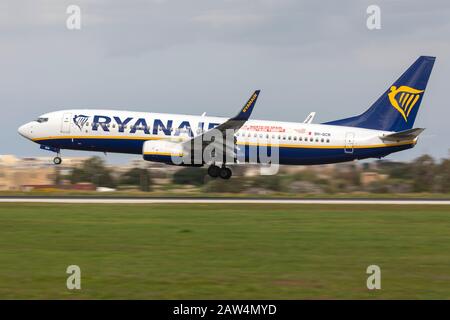 Malta Air (Ryanair) (Reg: 9H-QCN) Boeing 737-8AS, one of the recently Ryanair 737-800 registered in Malta. Stock Photo