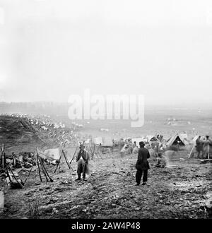 Confederate General John B. Hood during Battle of Nashville in the Franklin-Nashville Campaign during American Civil War, which Hood's Army was routed by Gen. George H. Thomas and the Union Army, December 16, 1864, photograph by Jacob F. Coonley Stock Photo