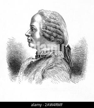 1770 ca , FRANCE :The celebrated French mathematician , mechanician , physicist , philosopher  and music theorist  JEAN LE ROND D'ALEMBERT ( 1717 – 17 Stock Photo