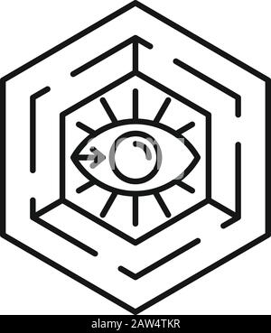 Hexagon eye alchemy icon. Outline hexagon eye alchemy vector icon for web design isolated on white background Stock Vector