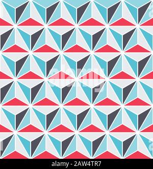 Seamless faceted triangle Art Deco pattern Stock Vector