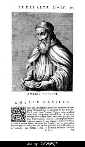 1500 ca , ITALY :  The italian explorer AMERIGO VESPUCCI ( 1451 - 1512 ) .  - ALLEGORIA  - Americus Vesputius - ESPLORATORE - NAVIGATORE  -  Americo - Stock Photo