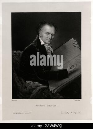 1821 ca , FRANCE : The  French artist, writer , diplomat , author  and archaeologist DOMINIQUE VIVANT Baron DENON ( 1747 - 1825 ). Portrait engraved b Stock Photo