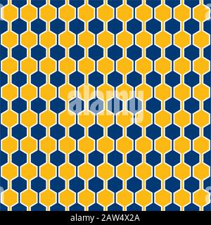 Seamless linked hexagon honeycomb texture. Geometric abstract pattern. Stock Vector