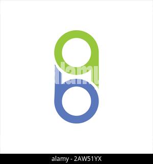 Initial letter ab or ba logo design template Stock Vector