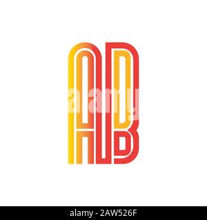 Initial letter ab or ba logo design template Stock Vector