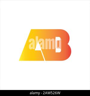 Initial letter ab or ba logo design template Stock Vector