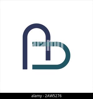 Initial letter ab or ba logo design template Stock Vector