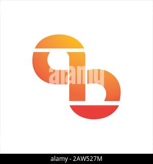 Initial letter ab or ba logo design template Stock Vector