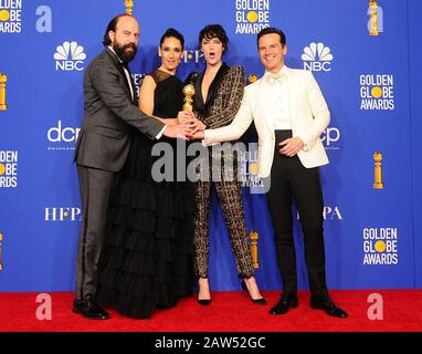 77th Annual Golden Globes 2019 - Press Room held at The Beverly Hilton in Beverly Hills, California. Featuring: Brett Gelman, Sian Clifford, Phoebe Waller-Bridge, Andrew Scott Where: Los Angeles, California, United States When: 06 Jan 2020 Credit: Adriana M. Barraza/WENN Stock Photo