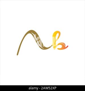 Initial letter ab or ba logo design template Stock Vector