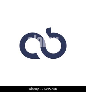 Initial letter ab or ba logo design template Stock Vector