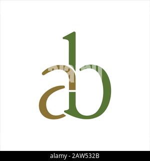 Initial letter ab or ba logo design template Stock Vector