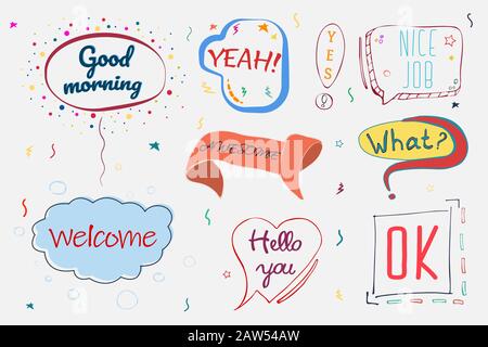 A set of dialog windows of different shapes. Stock Vector