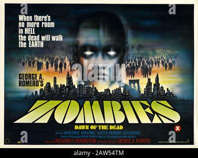 1978 , ITALY  : The BRITISH  poster advertising for the movie DAWN OF THE DEAD ( Zombi ) by  movie director GEORGE A. ROMERO , produced by Claudio Arg Stock Photo